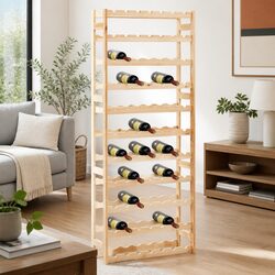 Wine Rack 77 Bottle Solid Wood Storage Display Cabinet Shelf Holder Stand