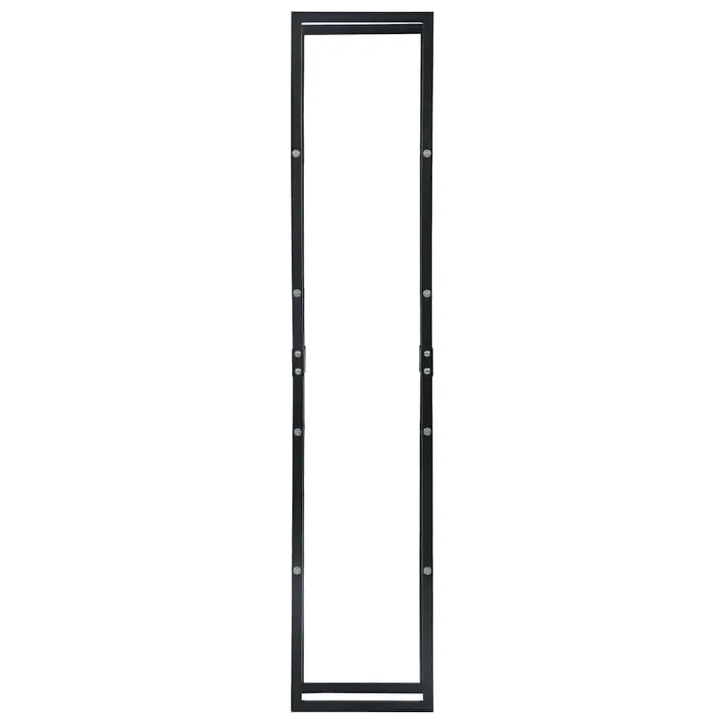 Firewood Rack Black Steel Rectangular Heavy-duty Log Storage Holder
