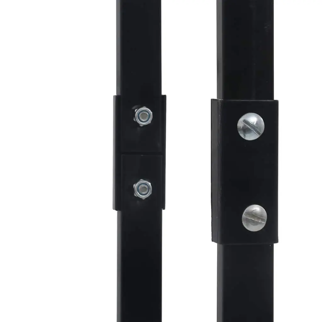 Firewood Rack Black Steel Tall Rectangular Log Holder for Fireplace Storage