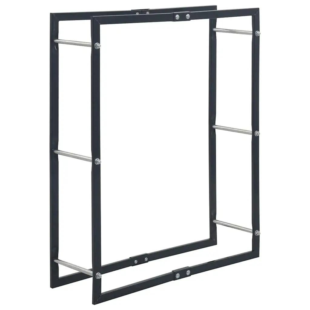 Firewood Rack Steel Log Holder Storage Black Fireplace Wood Stove Accessories