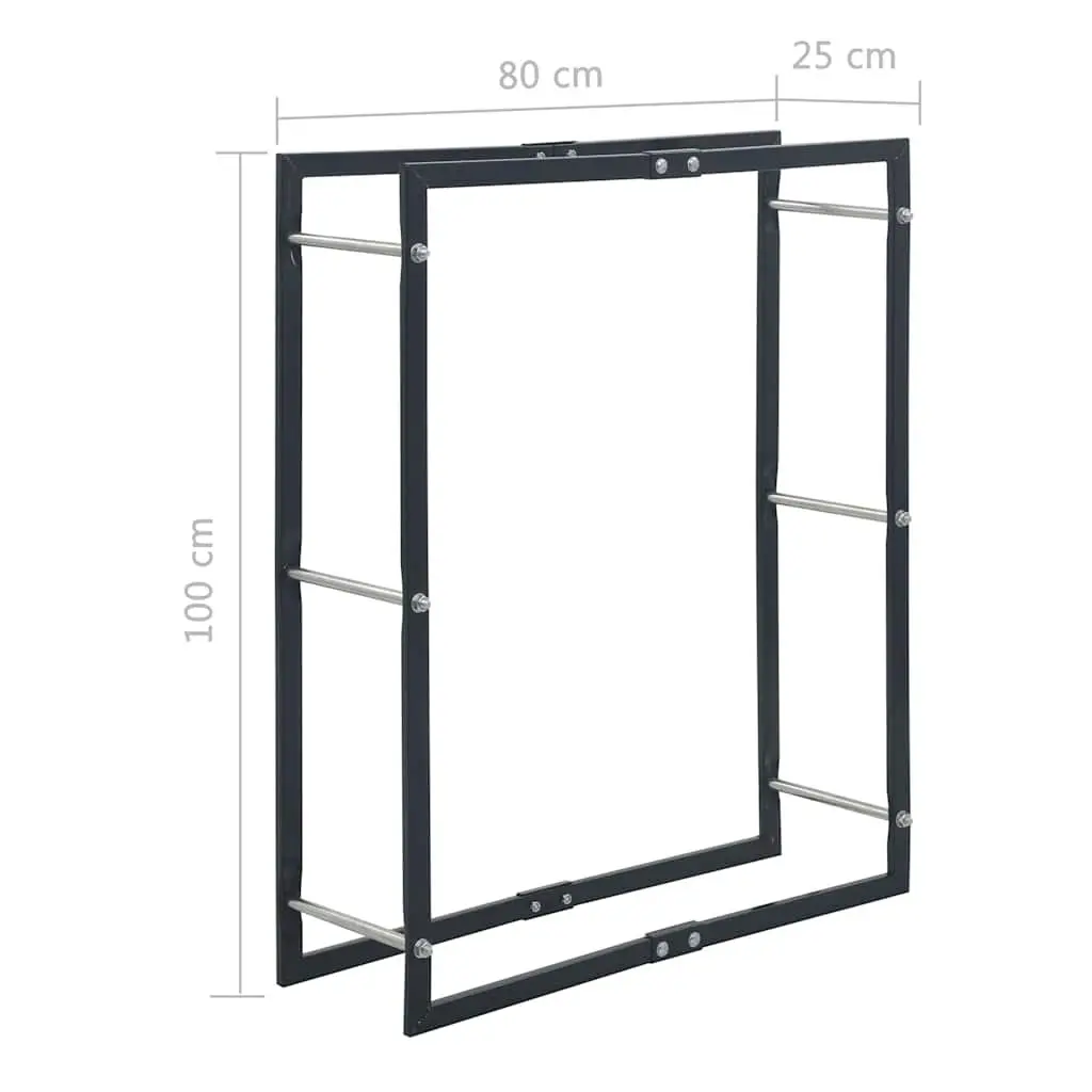 Firewood Rack Steel Log Holder Storage Black Fireplace Wood Stove Accessories