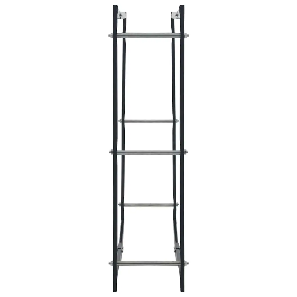 Firewood Rack Black Steel Log Storage Holder Fireplace Wood Stove Accessories