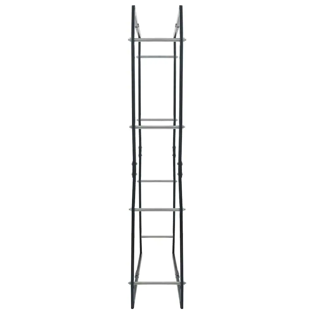 Firewood Holder Tall Black Steel Log Storage Rack for Fireplace and Wood Stove