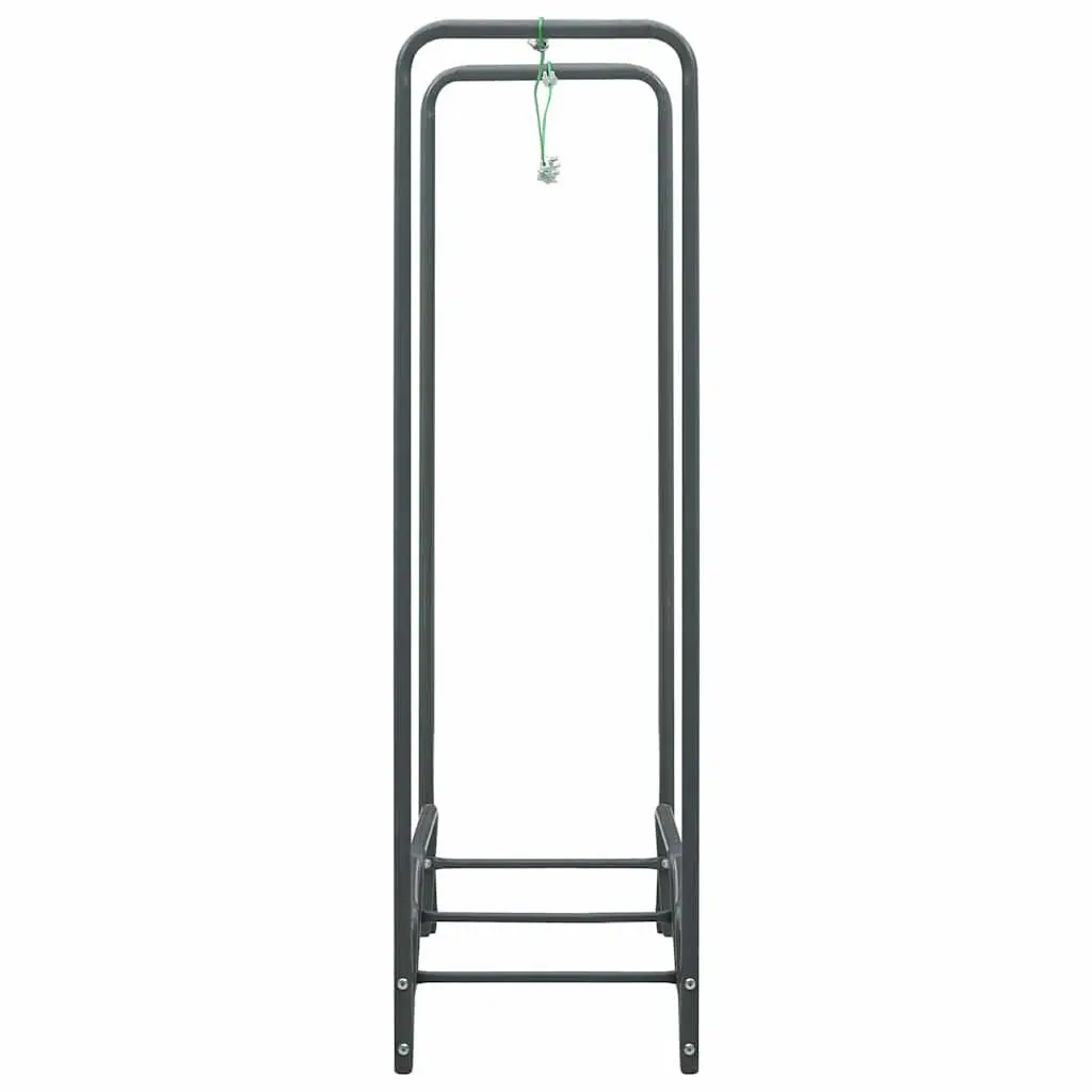 Firewood Rack Grey Steel Heavy Duty Tall Log Holder