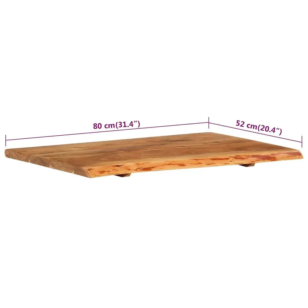 Bathroom Vanity Top Solid Acacia Wood Countertop Rustic Sink Worktop 80x52cm