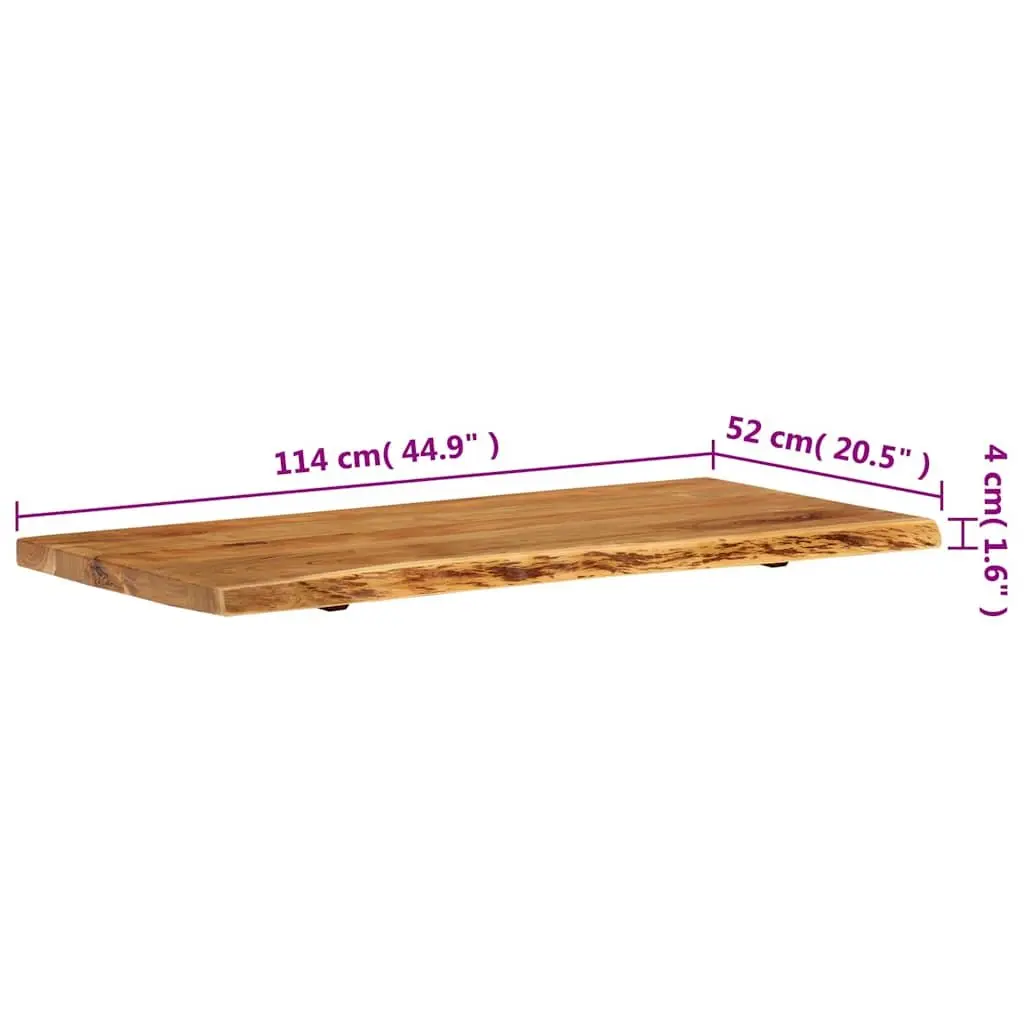 Bathroom Vanity Top Solid Acacia Wood Countertop 114x52x4 cm Rustic Worktop