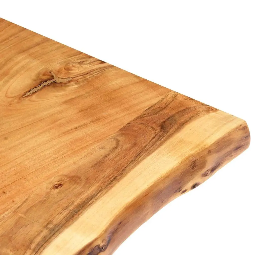 Table Top Solid Acacia Wood Live Edge Brown 80x50-60x3.8 cm Kitchen Desk