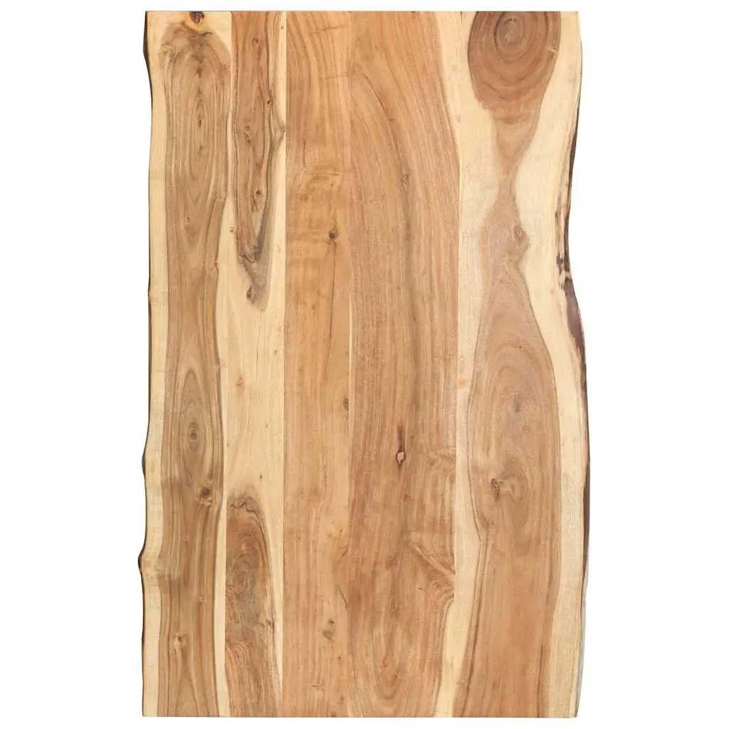 Solid Acacia Wood Table Top Live Edge Kitchen Dining Desk Brown 100x50-60cm