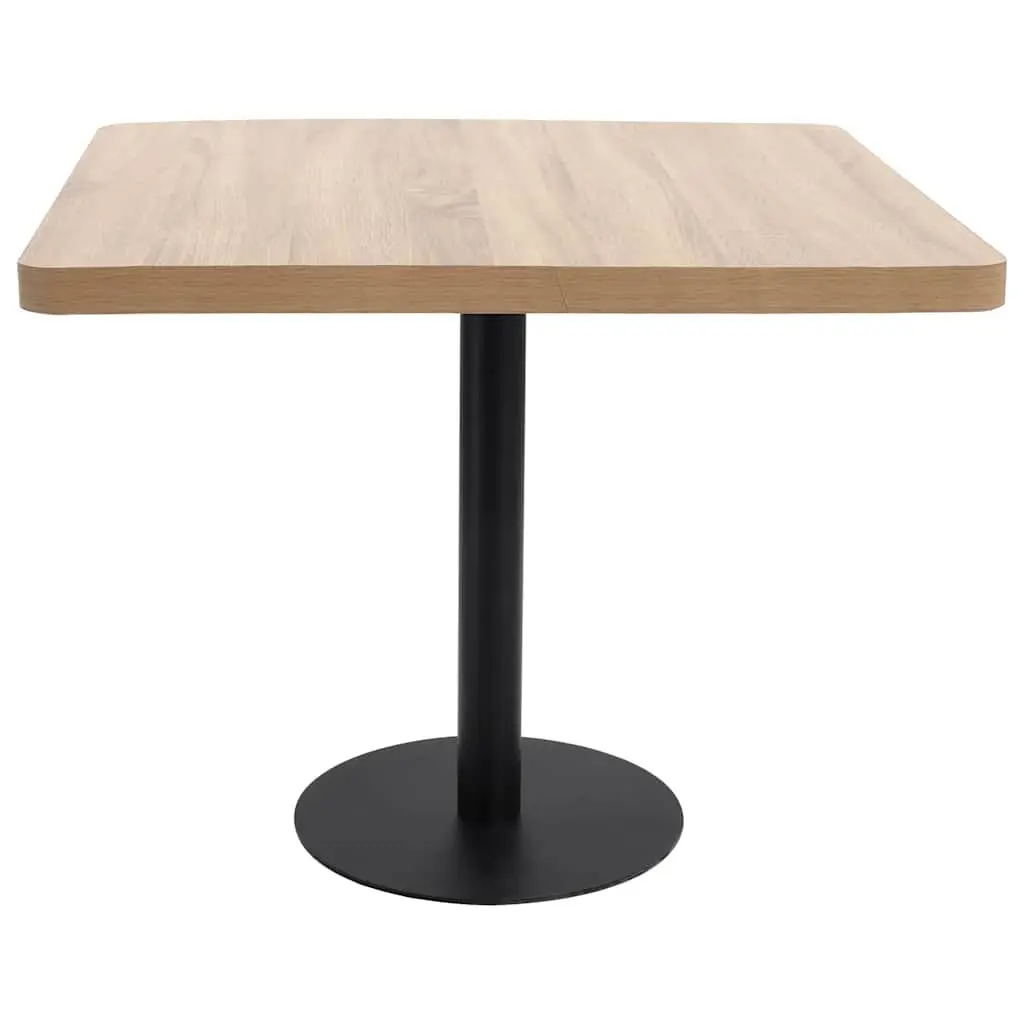 Bistro Table 80x80cm Brown MDF Top with Steel Legs Easy Clean Suitable for Coffee Shop Dining Restaurant
