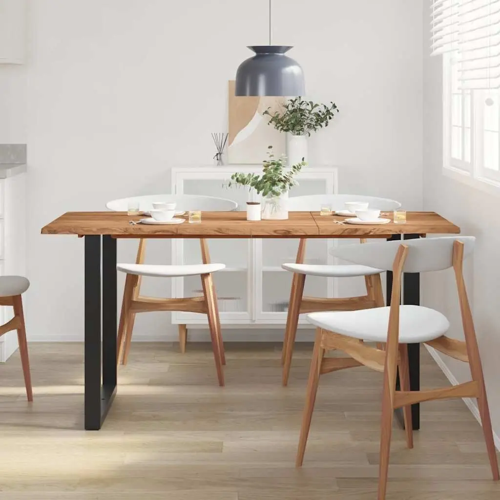 Dining Table Brown 154x80x76 cm Solid Wood Industrial Rustic Style