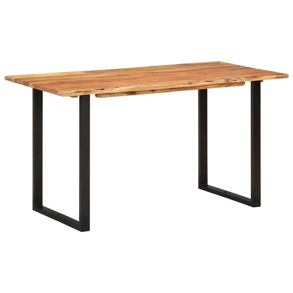 Dining Table 140x70x76 cm Kitchen Room Furniture Brown Wooden Industrial Rustic