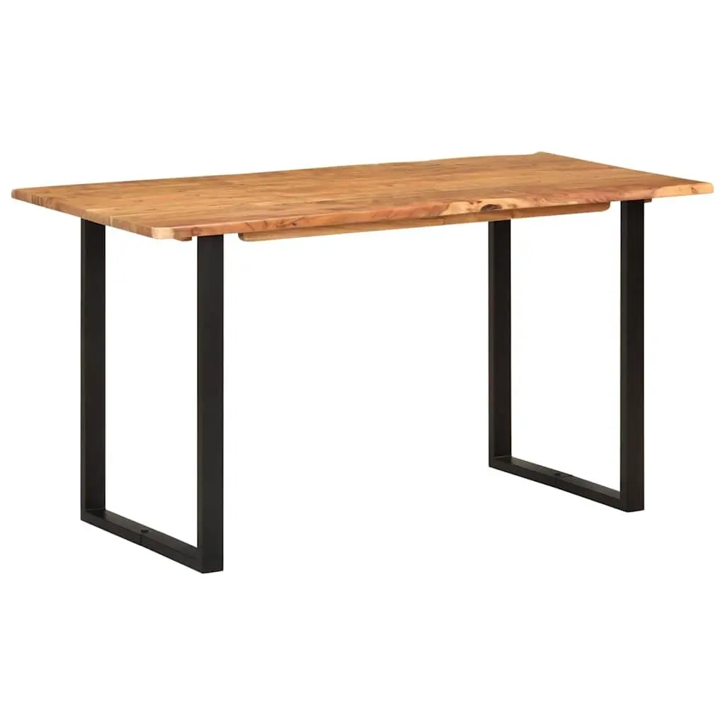 Dining Table 140x70x76 cm Kitchen Room Furniture Brown Wooden Industrial Rustic