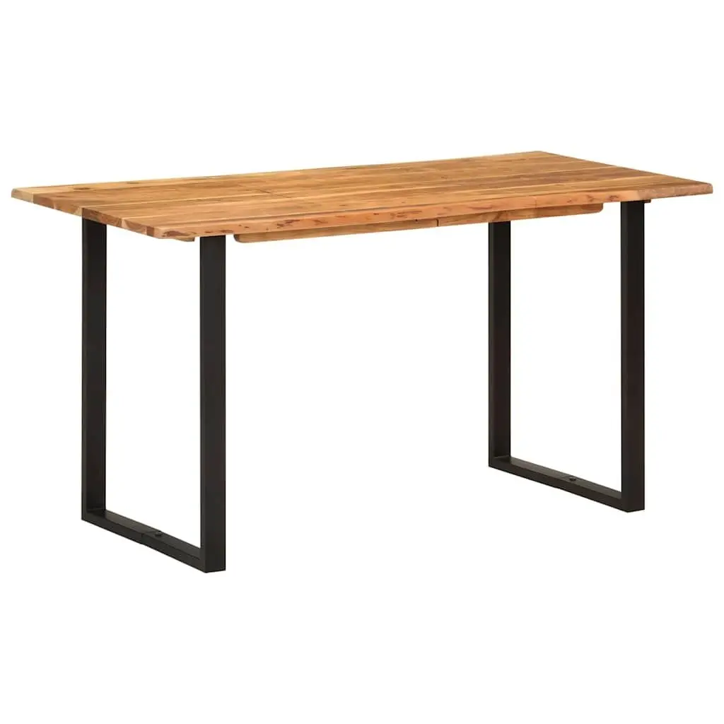 Dining Table 140x70x76 cm Kitchen Room Furniture Brown Wooden Industrial Rustic