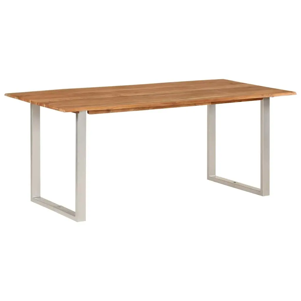 Dining Table 180x90x76cm Brown Solid Wood Kitchen Dining Room Furniture