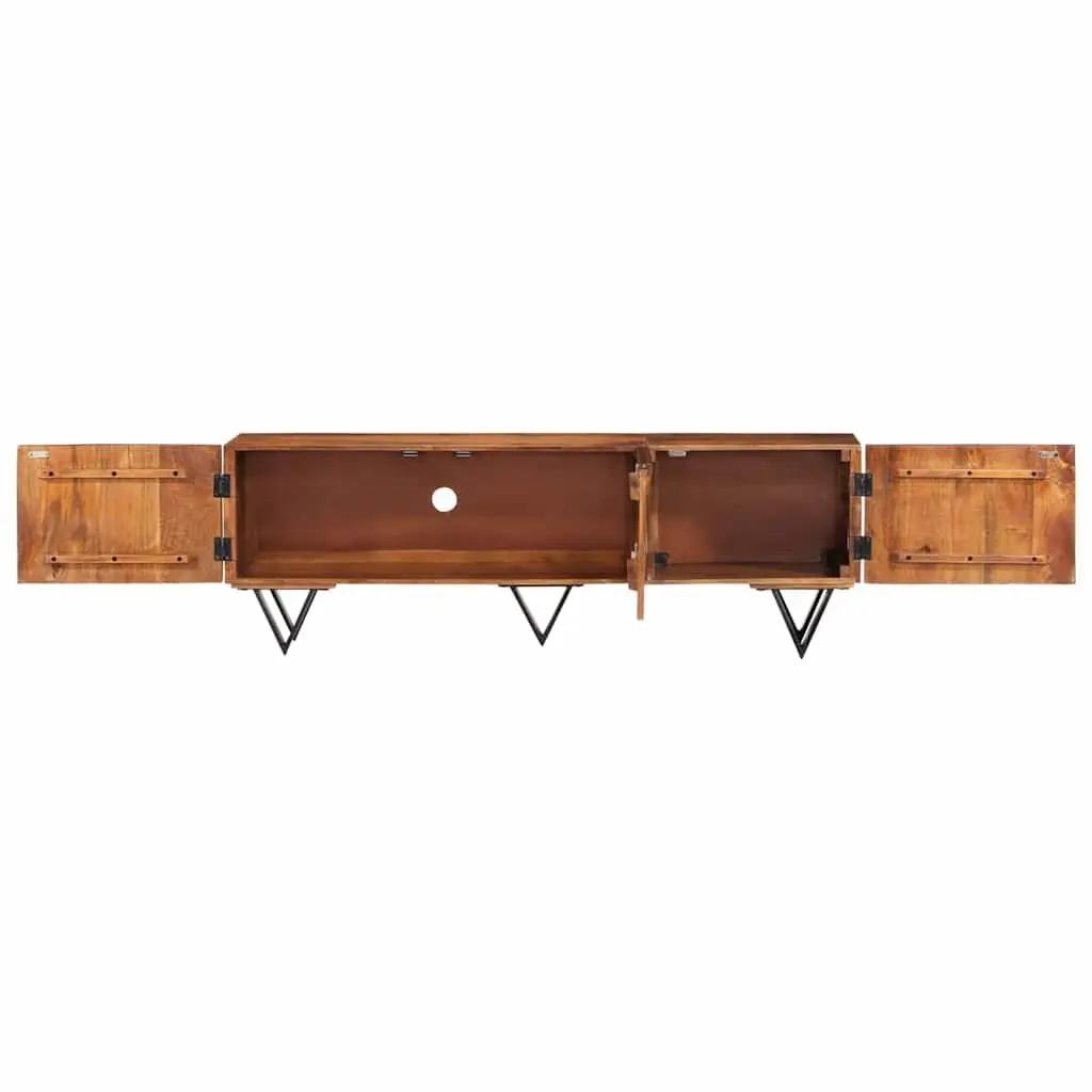 TV Cabinet 140x30x46 cm Solid Mango Wood Brown Living Room Furniture Storage