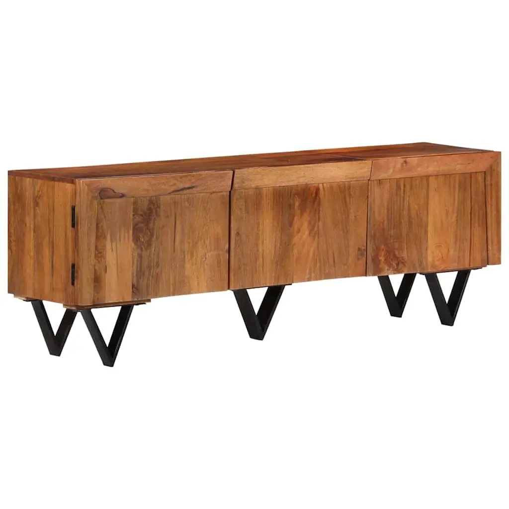 TV Cabinet 140x30x46 cm Solid Mango Wood Brown Living Room Furniture Storage