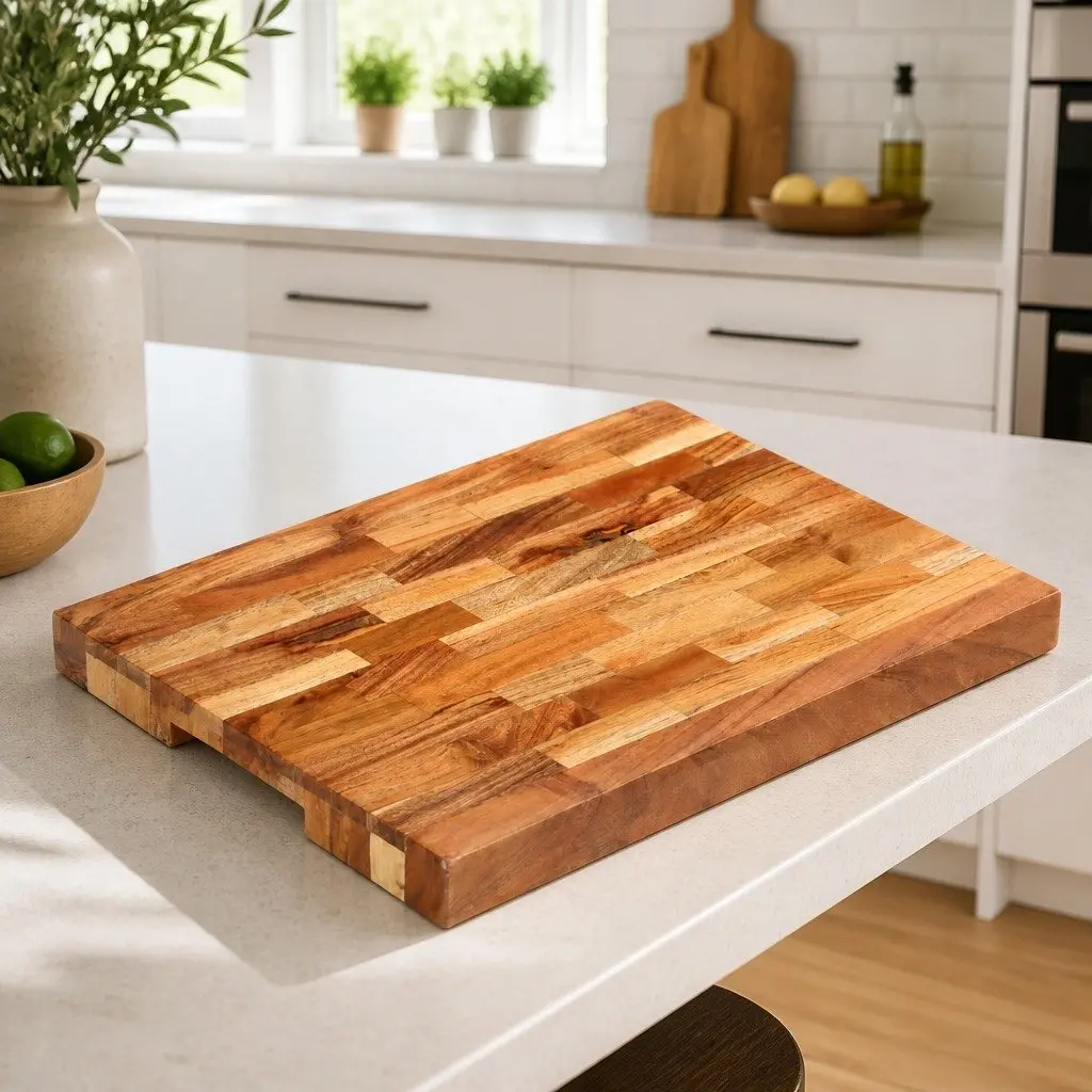 Chopping Board 40x30x4 cm Solid Acacia Wood Kitchen Cutting Board Brown