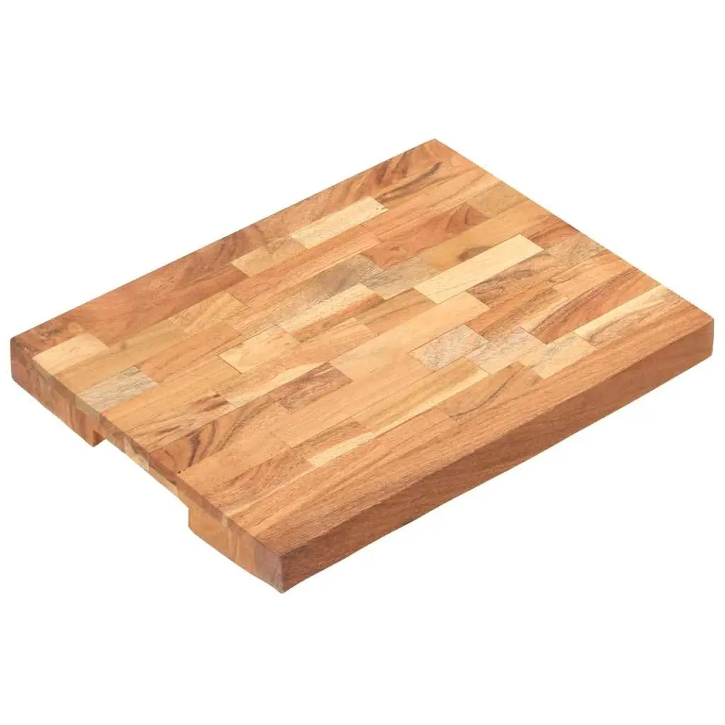 Chopping Board Brown 40x30x4 cm Solid Acacia Wood Kitchen Cutting Board with Finger Groove