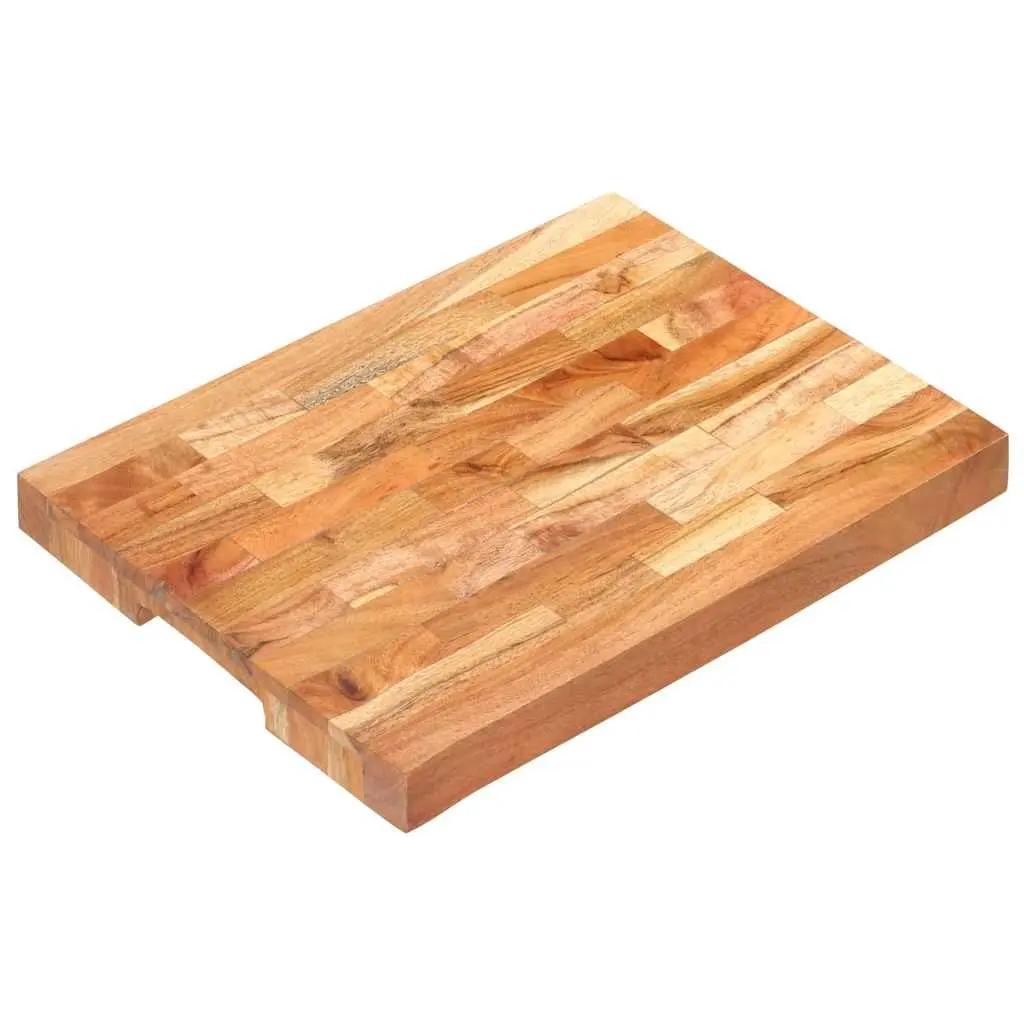 Chopping Board Brown 40x30x4 cm Solid Acacia Wood Kitchen Cutting Board with Finger Groove