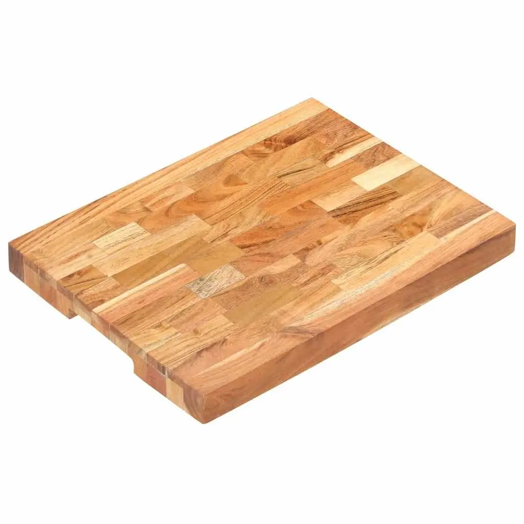 Chopping Board Brown 40x30x4 cm Solid Acacia Wood Kitchen Cutting Board with Finger Groove