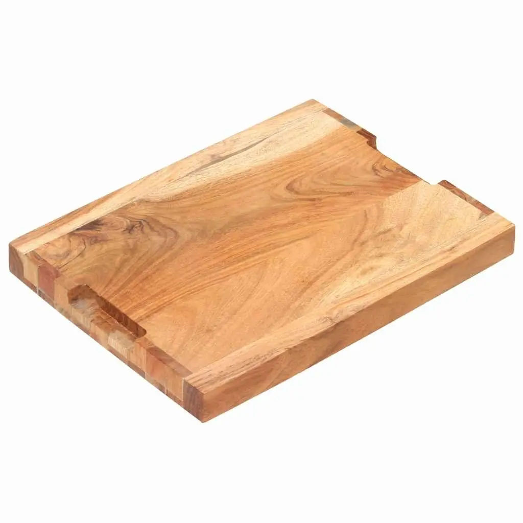 Chopping Board Brown 40x30x4 cm Solid Acacia Wood Kitchen Cutting Board with Finger Groove