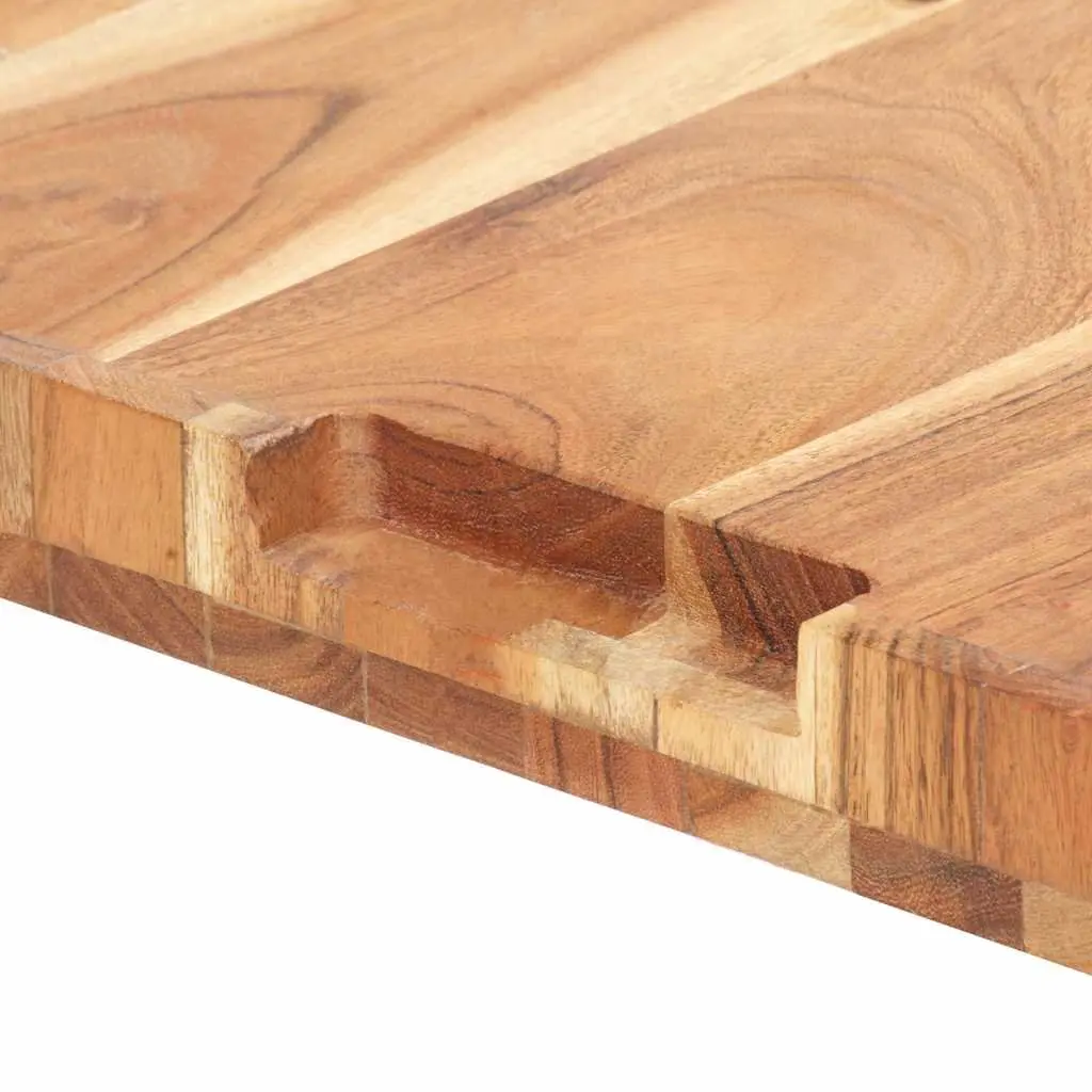 Chopping Board Brown 40x30x4 cm Solid Acacia Wood Kitchen Cutting Board with Finger Groove