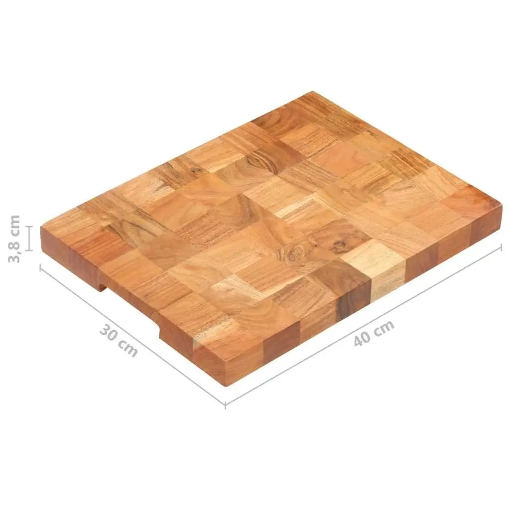 Chopping Board Brown 40x30x3.8 cm Solid Wood Kitchen Cutting Board with Finger Groove