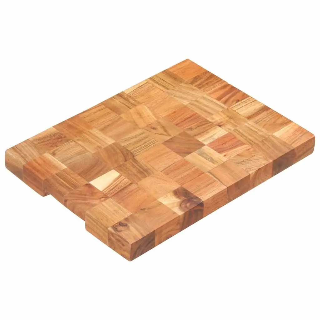 Chopping Board Brown 40x30x3.8 cm Solid Wood Kitchen Cutting Board with Finger Groove