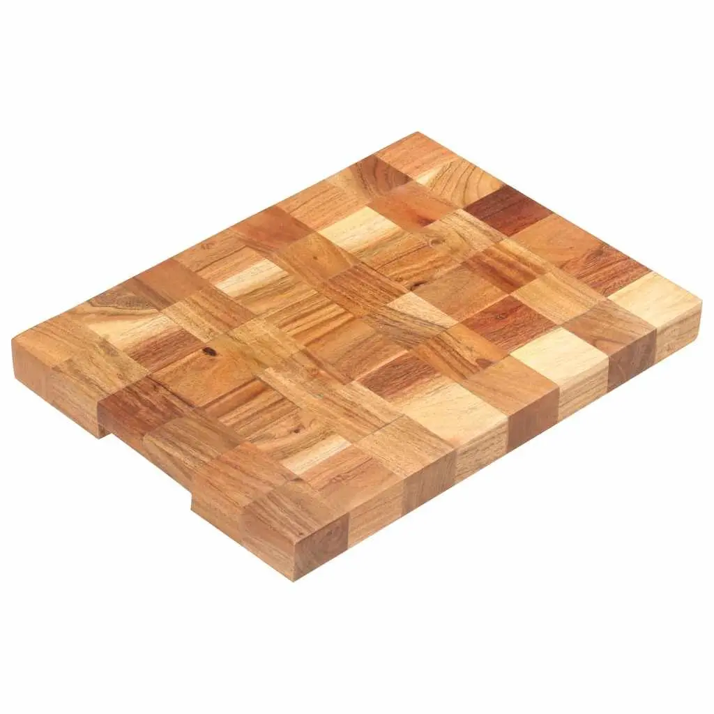 Chopping Board Brown 40x30x3.8 cm Solid Wood Kitchen Cutting Board with Finger Groove