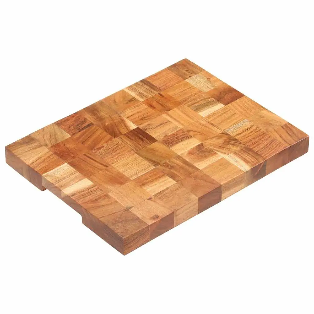Chopping Board Brown 40x30x3.8 cm Solid Wood Kitchen Cutting Board with Finger Groove