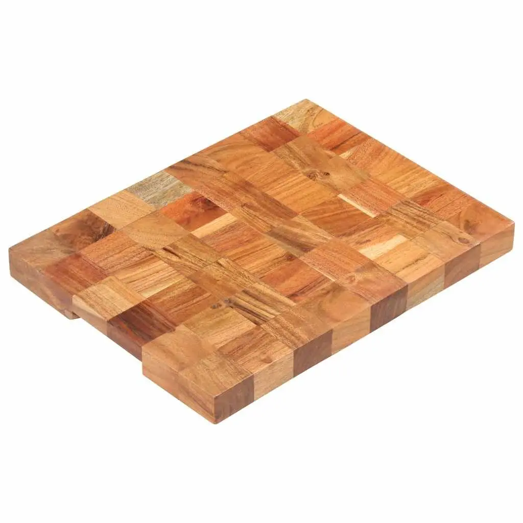 Chopping Board Brown 40x30x3.8 cm Solid Wood Kitchen Cutting Board with Finger Groove