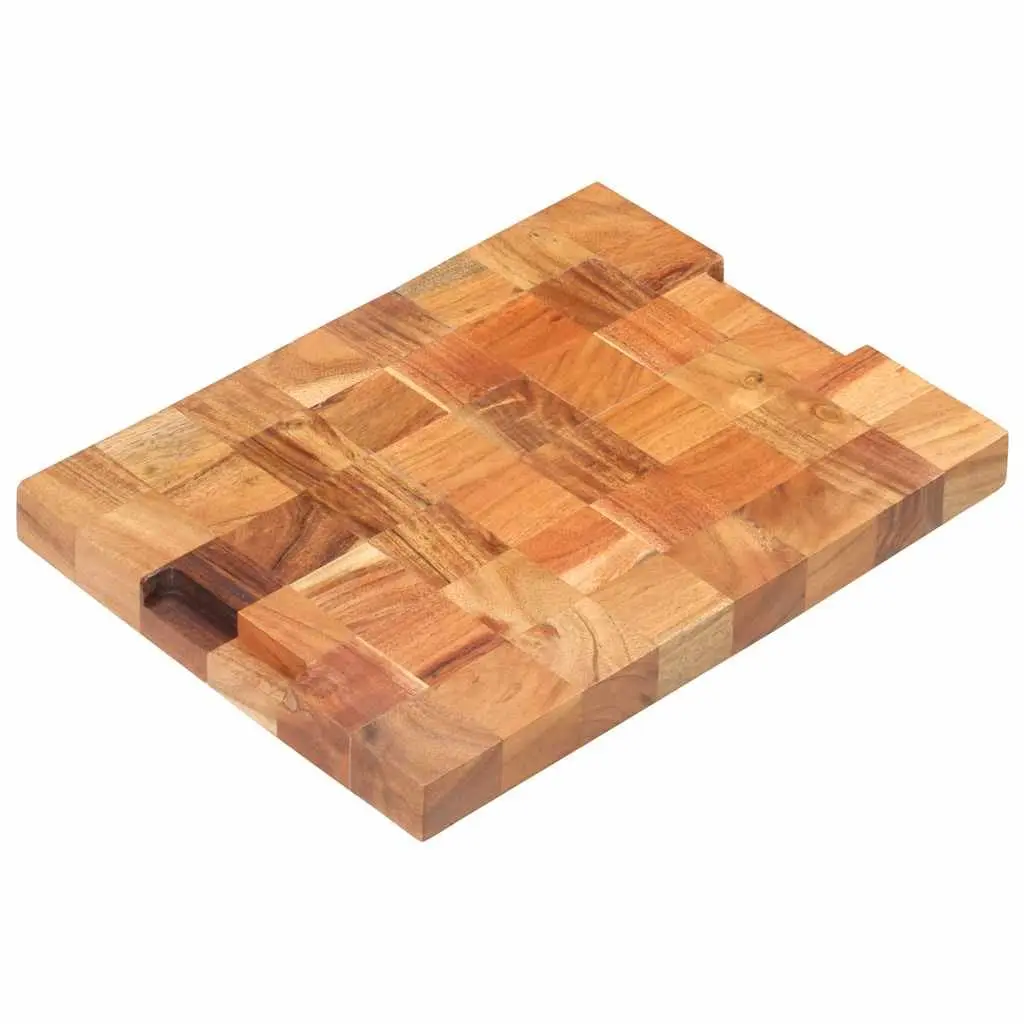 Chopping Board Brown 40x30x3.8 cm Solid Wood Kitchen Cutting Board with Finger Groove