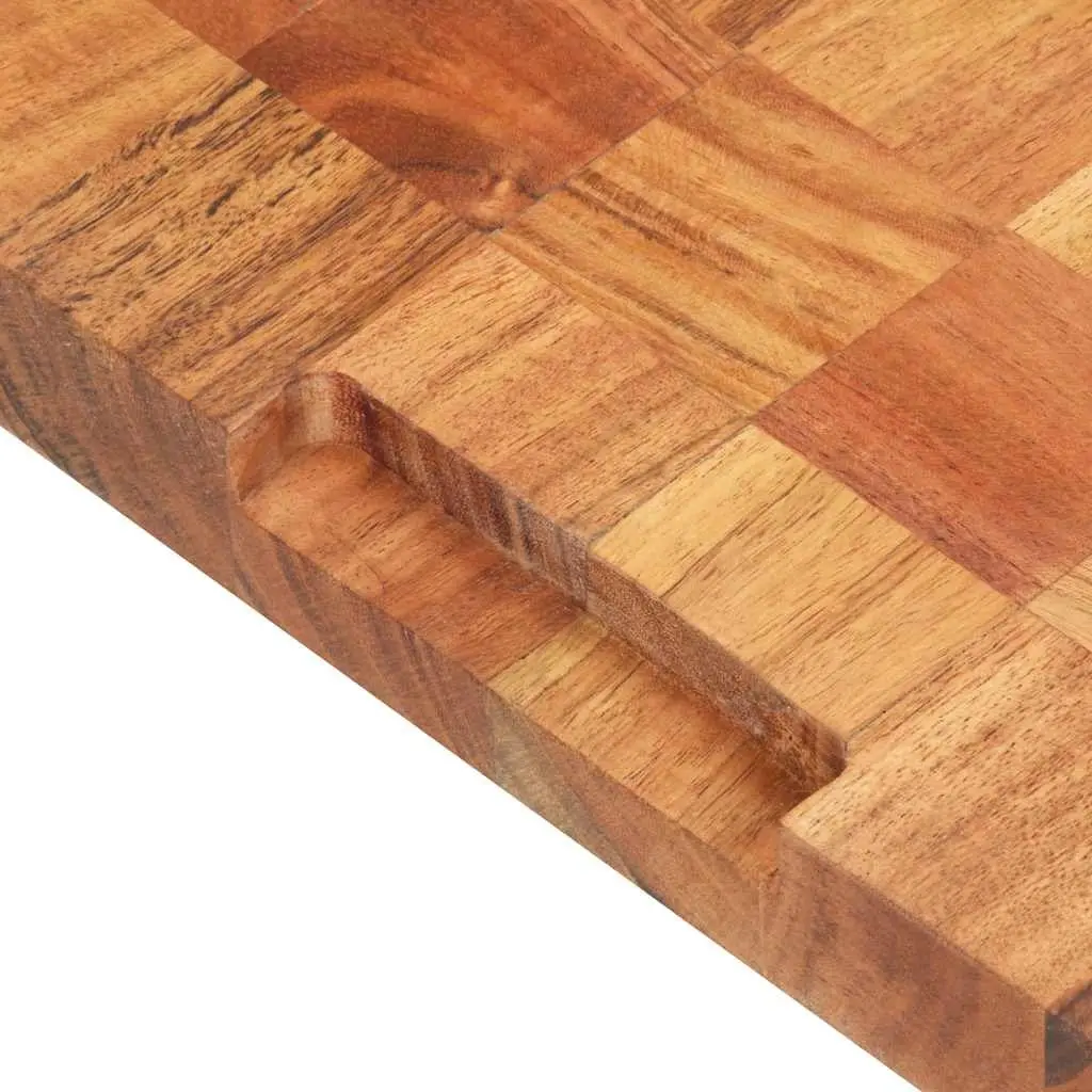 Chopping Board Brown 40x30x3.8 cm Solid Wood Kitchen Cutting Board with Finger Groove