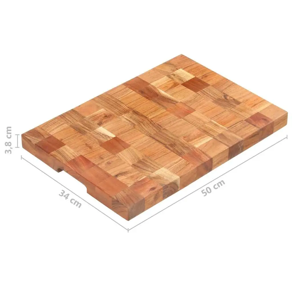 Cutting Board Brown 50x34x3.8 cm Solid Acacia Wood Chopping Kitchen Prep Surface