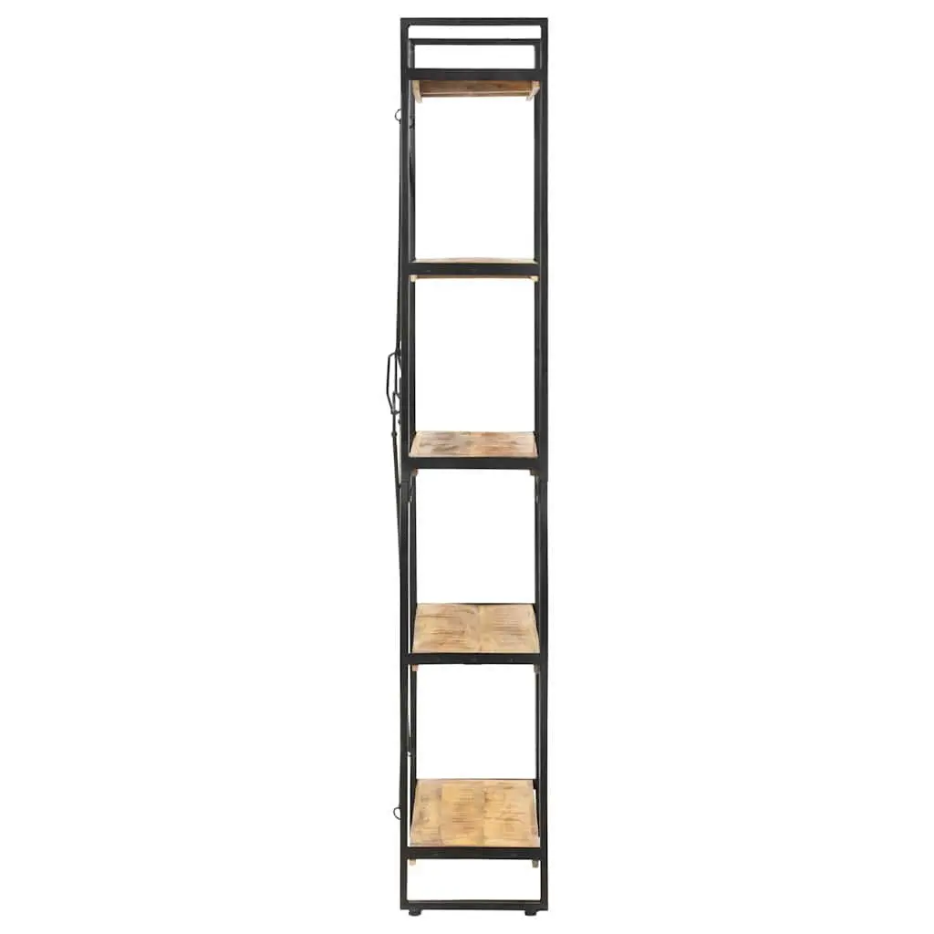 5-Tier Bookcase Brown 140x30x180 cm Solid Mango Wood Industrial Shelving Unit