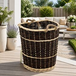 Firewood Backpack Carrier with Belts Natural Willow Log Storage Transport