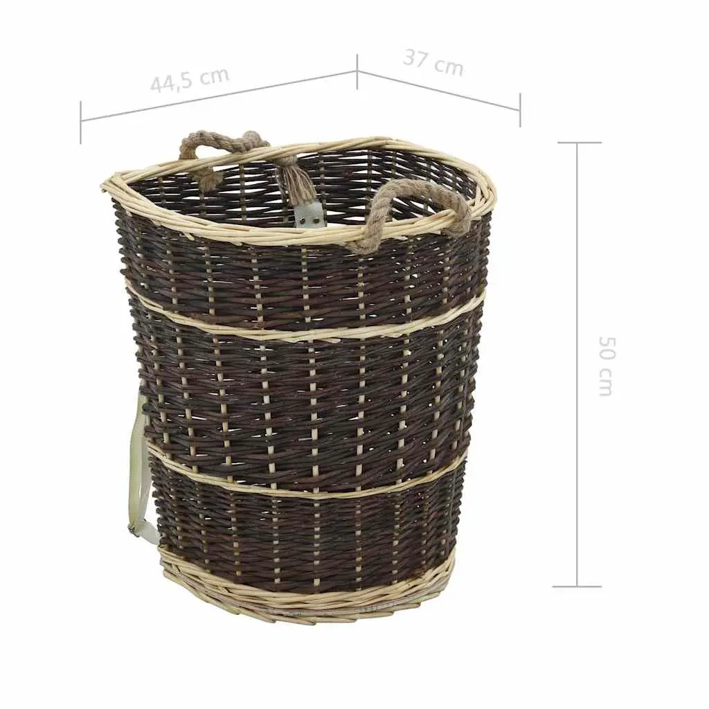 Firewood Backpack Carrier Brown Natural Willow Log Storage Transport