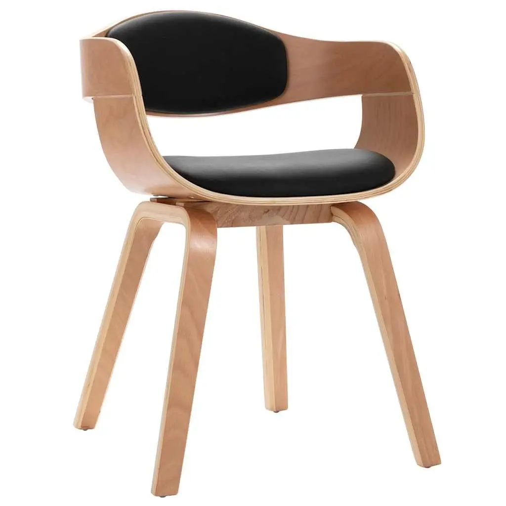 Dining Chairs Set of 2 Bent Wood Frame Faux Leather Seat Kitchen Lounge Seating