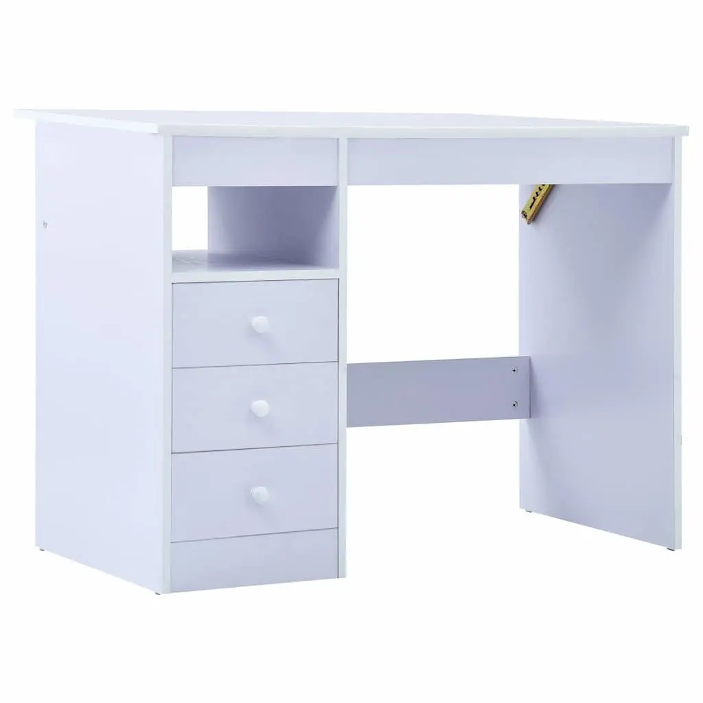 Children Art Drafting Table Tiltable Study Desk White Workspace with Storage