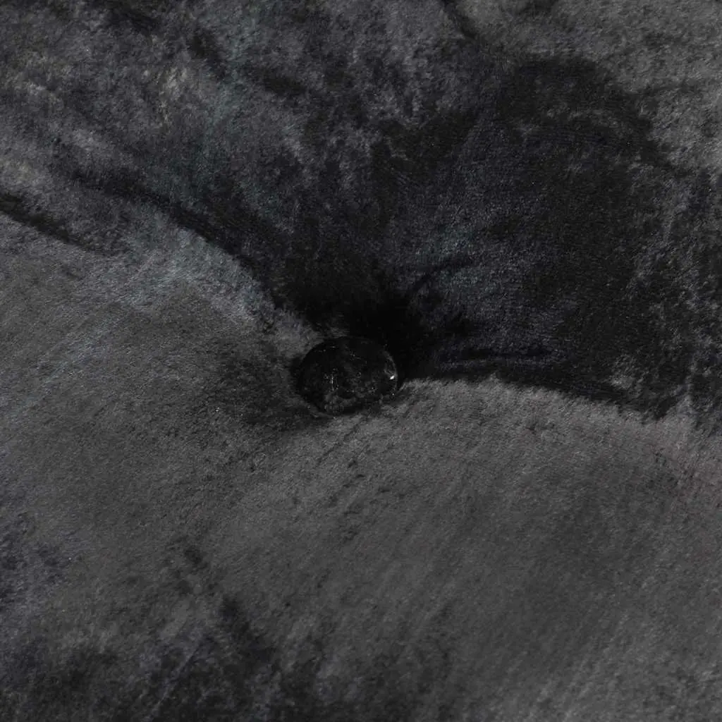 Round Pouffe Anthracite 40x20 cm Velvet Footrest Ottoman