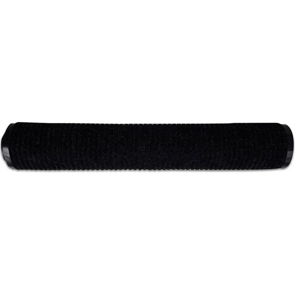 Door Mat Black 117x220 cm Non-Slip PVC Backing Indoor Outdoor