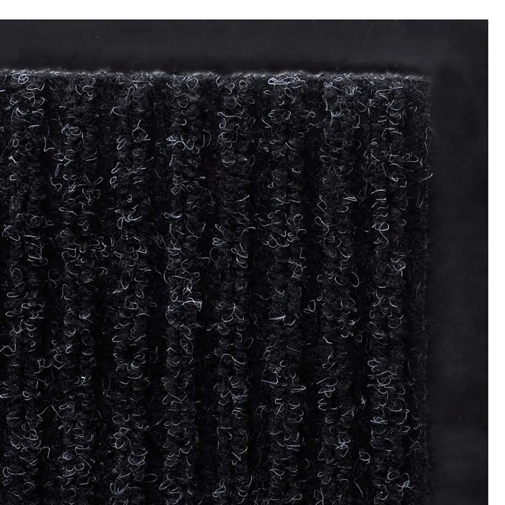 Door Mat Black 117x220 cm Non-Slip PVC Backing Indoor Outdoor