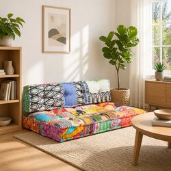 Multicolour Patchwork Cushion for Comfort