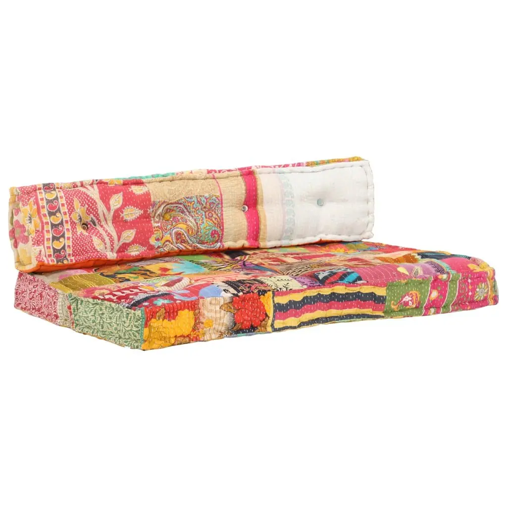 Pallet Sofa Cushion Multicolour Patchwork Fabric Soft Padding Comfort Home Decor