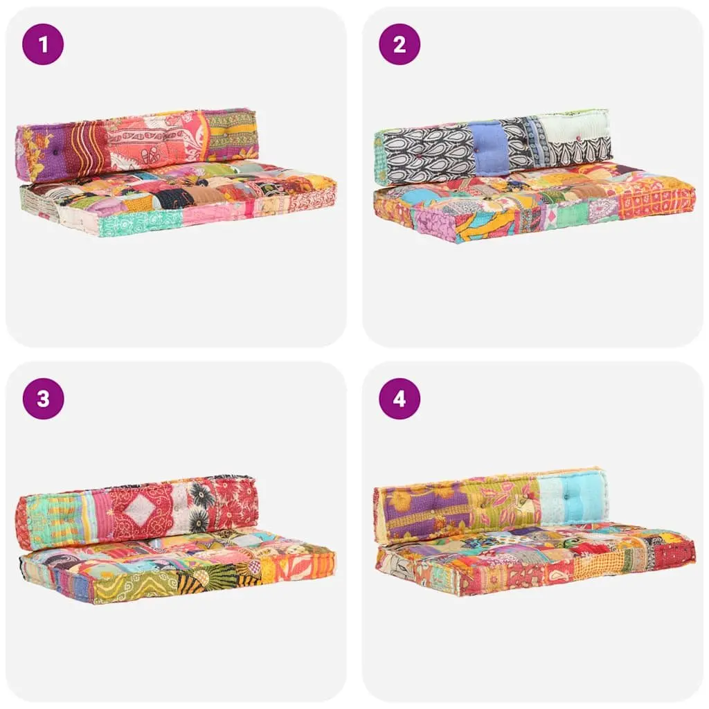 Pallet Sofa Cushion Multicolour Patchwork Fabric Soft Padding Comfort Home Decor