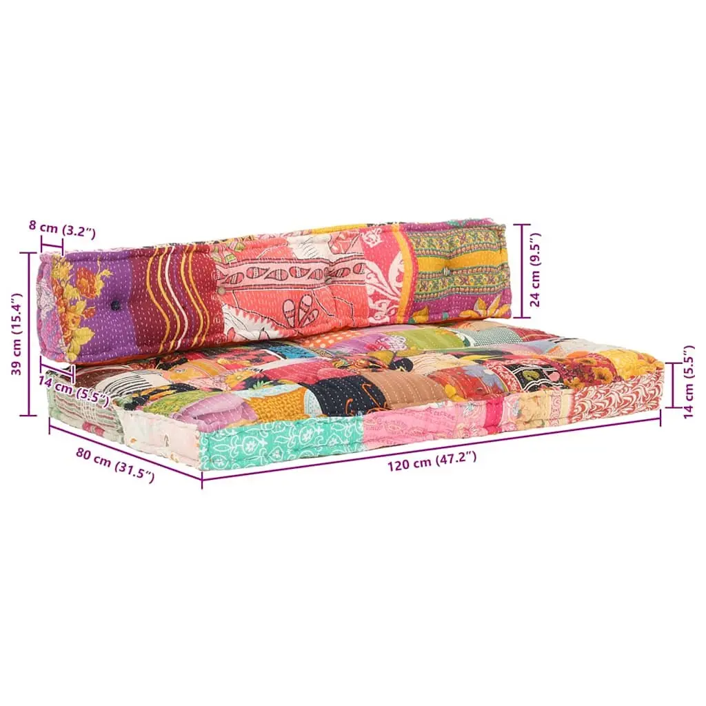Pallet Sofa Cushion Multicolour Patchwork Fabric Soft Padding Comfort Home Decor
