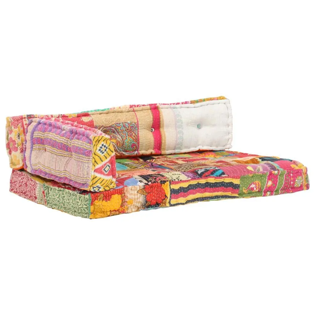 Pallet Cushion Multicolour Patchwork Fabric Cotton Thick Padding Indoor Outdoor Comfort