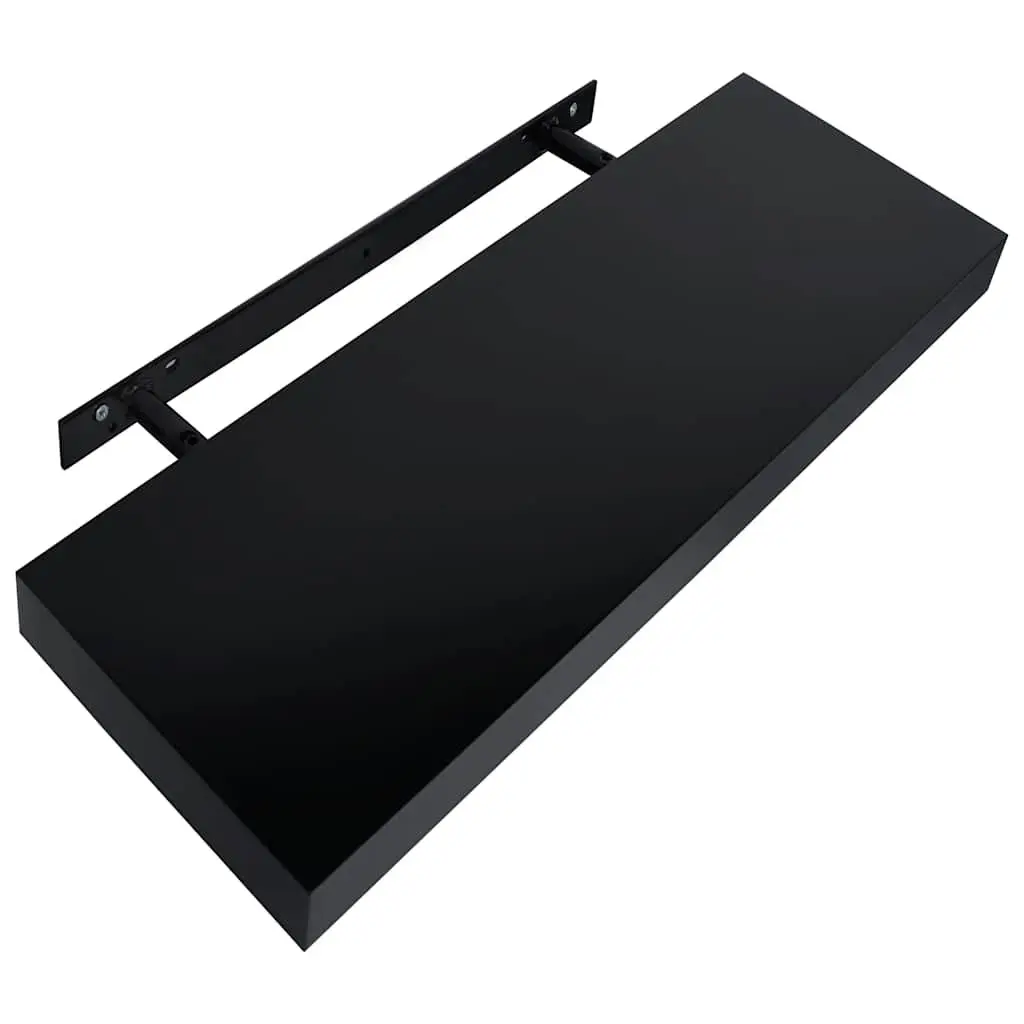 Floating Wall Shelves Black 40x20cm Display Storage Organizer Set 2 Piece