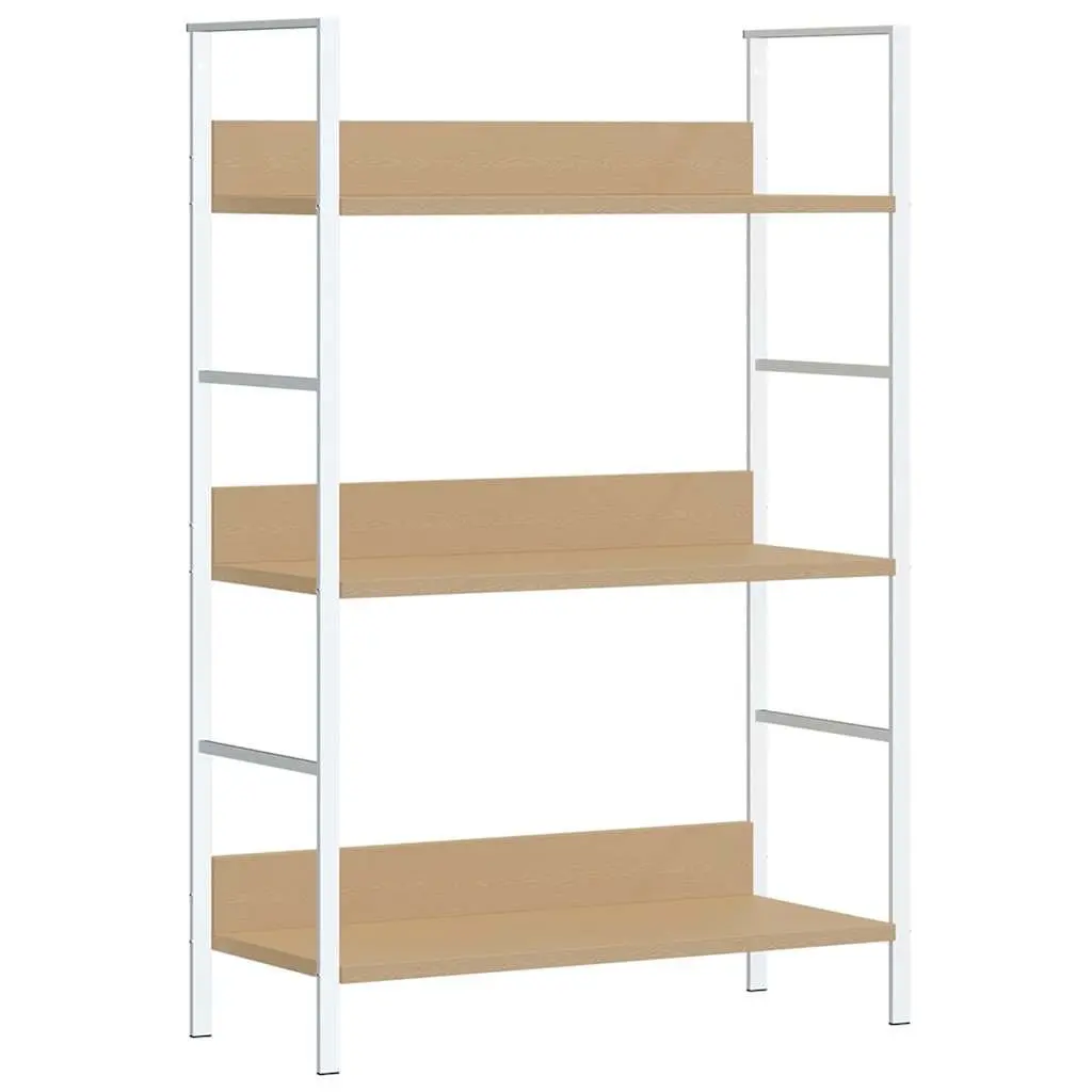 3-Layer Bookshelf Brown Engineered Wood Standing Cabinet Storage Display Rack