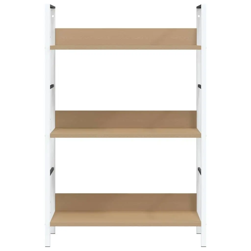 3-Layer Bookshelf Brown Engineered Wood Standing Cabinet Storage Display Rack